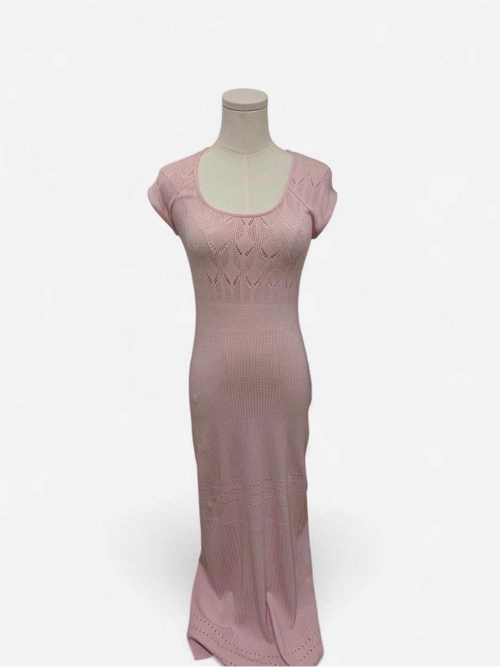 Free People Pink Backless Knit Maxi Dress